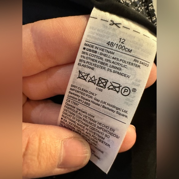 Banana Republic tweed suit zipper jacket blazer size 12 - Picture 4 of 6